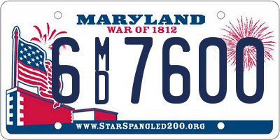 MD license plate 6MD7600