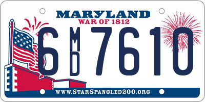 MD license plate 6MD7610