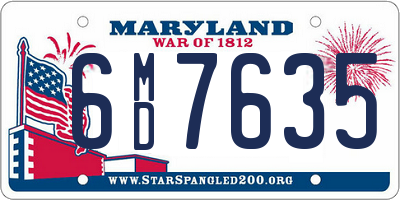 MD license plate 6MD7635
