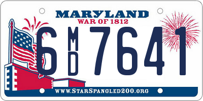 MD license plate 6MD7641