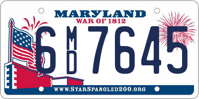 MD license plate 6MD7645