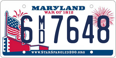 MD license plate 6MD7648