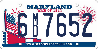 MD license plate 6MD7652