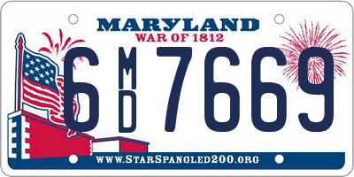 MD license plate 6MD7669