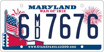 MD license plate 6MD7676