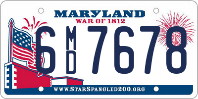 MD license plate 6MD7678