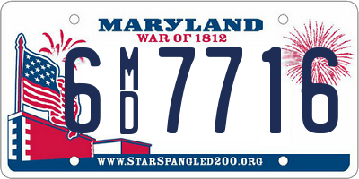 MD license plate 6MD7716