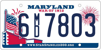 MD license plate 6MD7803