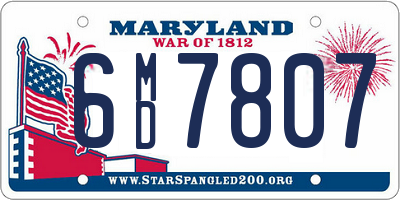 MD license plate 6MD7807