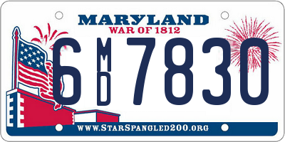 MD license plate 6MD7830