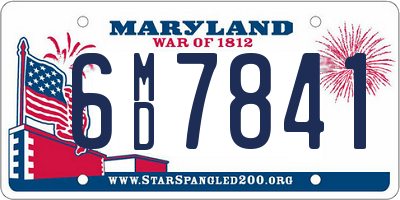 MD license plate 6MD7841