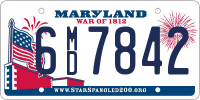 MD license plate 6MD7842