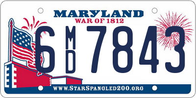 MD license plate 6MD7843