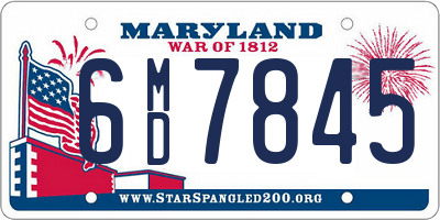 MD license plate 6MD7845