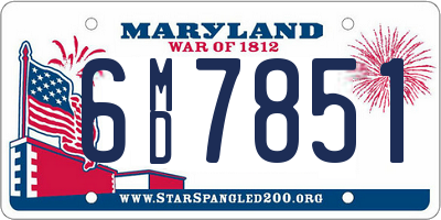 MD license plate 6MD7851