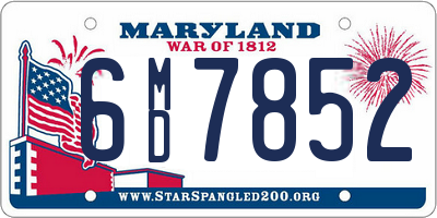 MD license plate 6MD7852