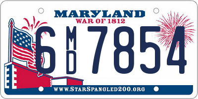 MD license plate 6MD7854