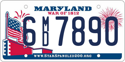 MD license plate 6MD7890