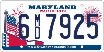 MD license plate 6MD7925