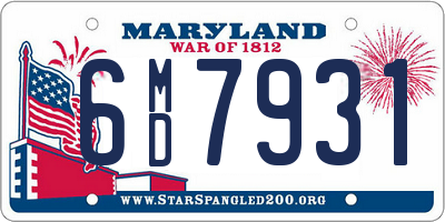 MD license plate 6MD7931