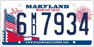 MD license plate 6MD7934