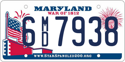 MD license plate 6MD7938