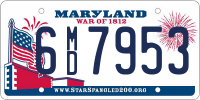 MD license plate 6MD7953