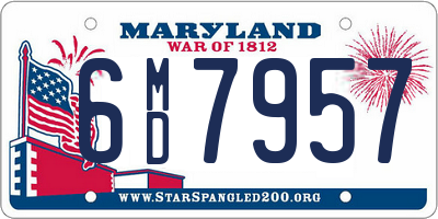 MD license plate 6MD7957