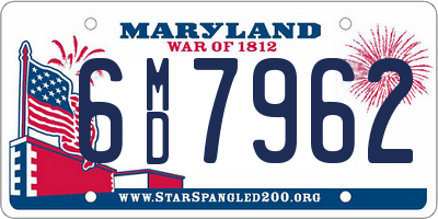 MD license plate 6MD7962