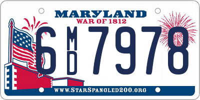 MD license plate 6MD7978