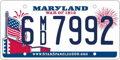 MD license plate 6MD7992