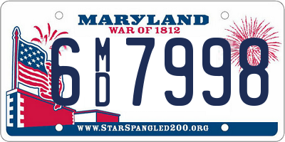 MD license plate 6MD7998