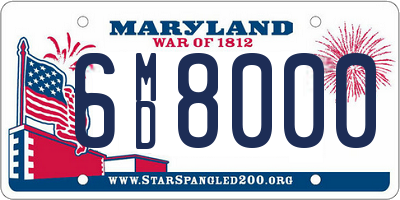 MD license plate 6MD8000