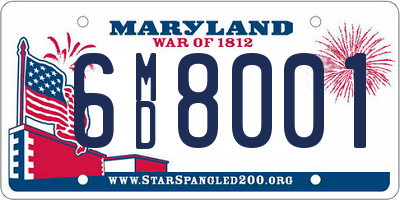 MD license plate 6MD8001