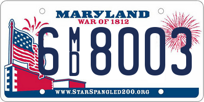 MD license plate 6MD8003