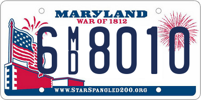 MD license plate 6MD8010