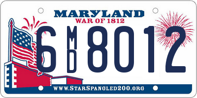 MD license plate 6MD8012