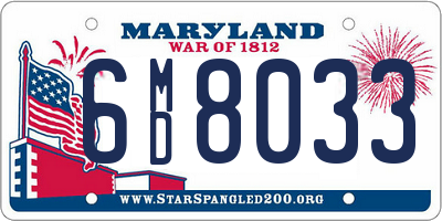 MD license plate 6MD8033