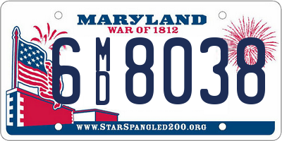 MD license plate 6MD8038