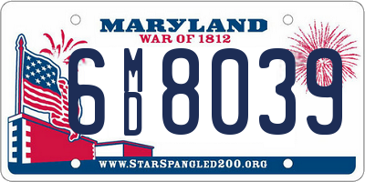 MD license plate 6MD8039