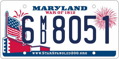 MD license plate 6MD8051