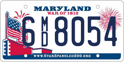 MD license plate 6MD8054