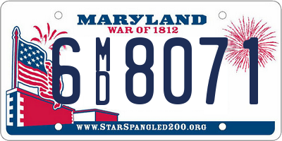 MD license plate 6MD8071