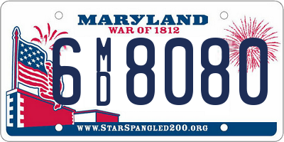 MD license plate 6MD8080