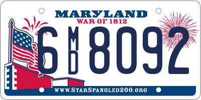 MD license plate 6MD8092