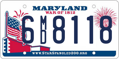 MD license plate 6MD8118