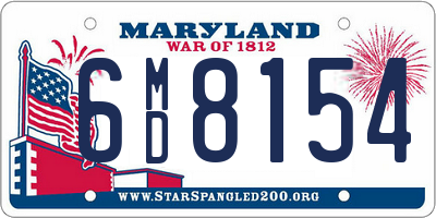 MD license plate 6MD8154