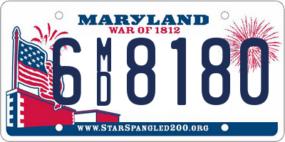 MD license plate 6MD8180