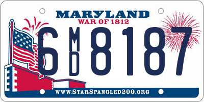 MD license plate 6MD8187