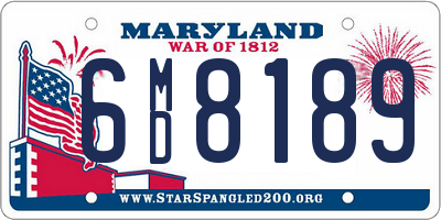 MD license plate 6MD8189